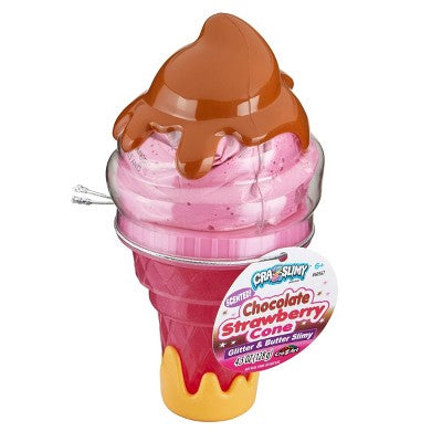 Cra-Z-Slimy Chocolate Strawberry Cone Glitter and Butter Scented Slime
