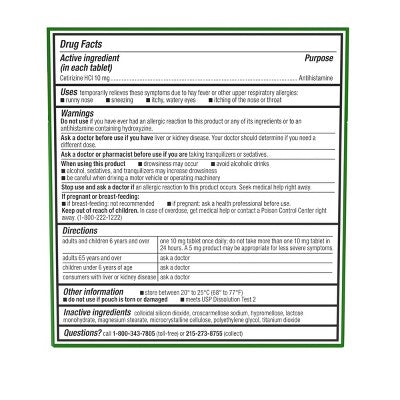 Zyrtec Cetirizine Allergy and Sinus Treatment Tablets - 10mg - 5ct