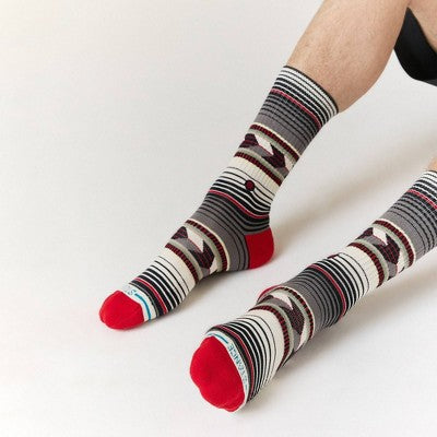 Stance Men's Chevron Striped Crew Socks - Red 6-12