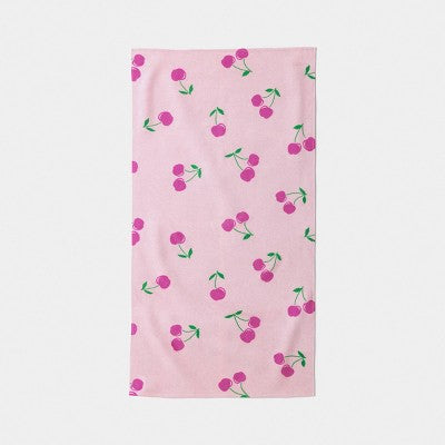 30"x60" Cherries Beach Towel Pink - Sun Squad