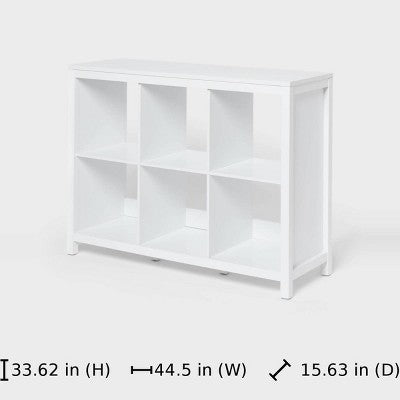 33.62'' Tall 13" 6-Cube Horizontal Shaker Style Storage Cubbies White - Brightroom (LOCAL PICKUP ONLY)