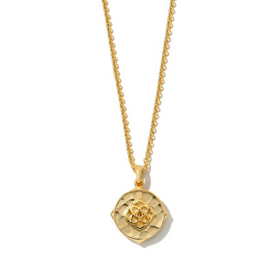 Kendra Scott Initial "K" Pendant Necklace - Gold: 14K Gold Over Brass, Lobster Claw Clasp, 19" Length, Slide Closure