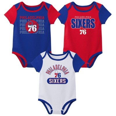 NBA Philadelphia 76ers Infant 3pk Bodysuit Set - 12 Months