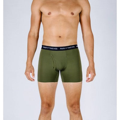 Pair of Thieves Men's Super Fit Boxer Briefs 2pk - Green/Gray S