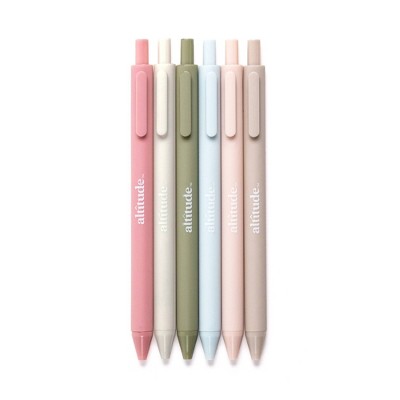 Altitude 6pk Retractable Ballpoint Pens 1.0mm Black Ink Eucalyptus