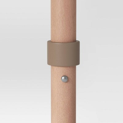 7.5' Fringe Edge Outdoor Round Patio Market Umbrellas Mustard Yellow with Faux Wood Pole - Threshold (LOCAL PICKUP ONLY)