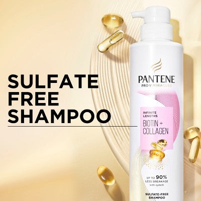 Pantene Pro-V Miracles Infinite Lengths Biotin + Collagen Shampoo Sulfate Free - 13.5 fl oz