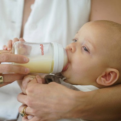 Pigeon Nurture & Nest Wide-Neck Anti-colic Glass Baby Bottles with Nipples - 5 fl oz/2pk
