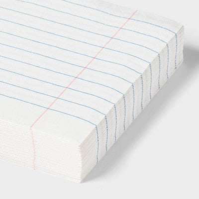 30ct School Notebook Paper Lunch Napkin, Teacher Supplies - Spritz