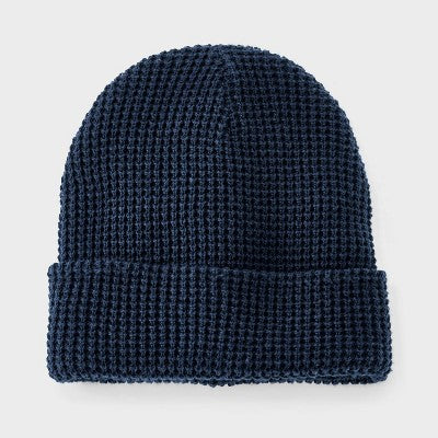 Men's Waffle Knit Beanie - Goodfellow & Co Navy Blue