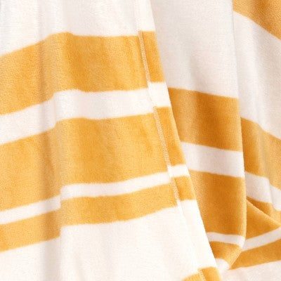 Printed Plush Striped Throw Blanket Yellow - Room Essentials