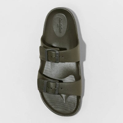 Men's Carson Two Band Slide Sandals - Goodfellow & Co Olive 7