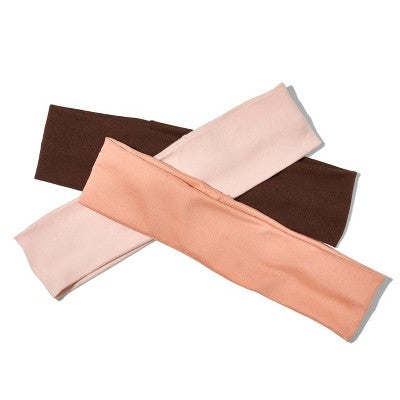 Kitsch-Mass Recycled Fabric Narrow Active Headbands Set- Rosewood - 3ct