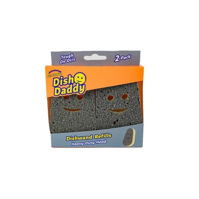 Scrub Daddy Dish Daddy Heavy Duty Refill Head - 2ct: Polyurethane Cleaning Tool Compatible with Scotch-Brite Dishwands