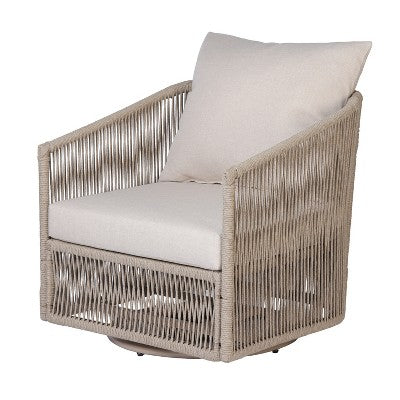 Set of 2 Outdoor 360° Swivel Club Chair Ergonomic Patio Accent Chair with Soft Cushions & Rust-Resistant All-Weather Frame - ModernLuxe (LOCAL PICKUP ONLY)