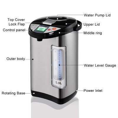 Costway 5-Liter LCD Water Boiler and Warmer Electric Hot Pot Kettle Hot Water Dispenser