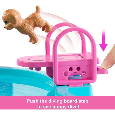 Barbie Dream Pool Playset with Slide & Bubbling Hot Tub with 20+ Accessories