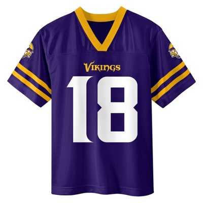 NFL Minnesota Vikings Justin Jefferson Boys' Short Sleeve Jersey - S