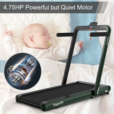 SuperFit 4.75HP 2 In 1 Folding Home Treadmill with Remote APP Control (LOCAL PICKUP ONLY)