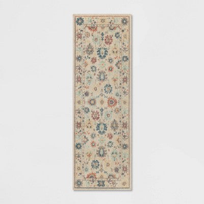 28"x84" Floral Persian Runner Rug Ivory - Threshold (LOCAL PICKUP ONLY)