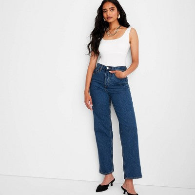 Women's Highest-Rise Straight Ankle Jeans Universal Thread Blue 6