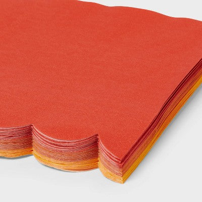 Thanksgiving 20ct Scalloped Lunch Napkins - Spritz