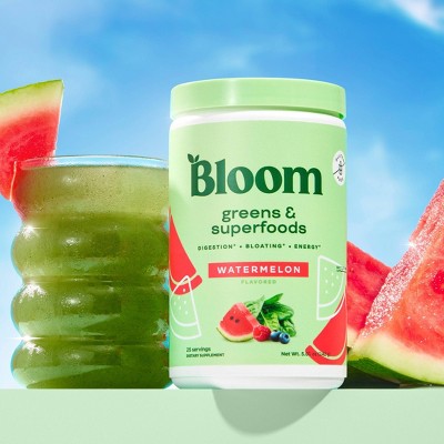 BLOOM NUTRITION Greens and Superfoods Powder - Watermelon - 5oz/25 Servings