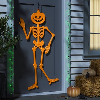59" 3D Jointed Jack Skeleton Halloween Decorative Prop Orange - Hyde and EEK! Boutique