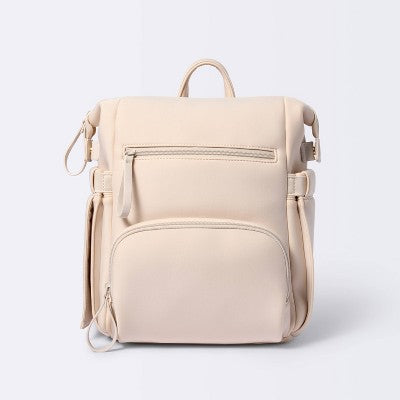 Mini Boxy Solid Backpack Diaper Bag - Tan - Cloud Island