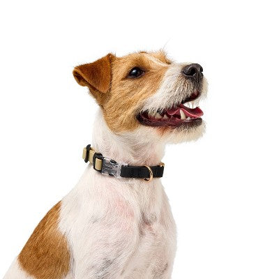 Color Blocked Dog Collar - Black/Neutral - The Cuddle Collab - M