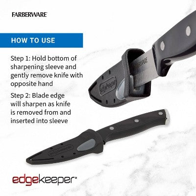Farberware 3.5" Paring Knife Black: Stainless Steel Kitchen Knife, Riveted Handle, Hand Wash, Lifetime Warranty