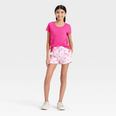 Girls' Barbie Woven Shorts - Pink S