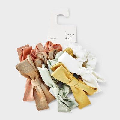 Matte Satin Hair Twisters Set 5pc - A New Day: Solid Pattern, Recycled Polyester, Hair Styling, All Hair Types