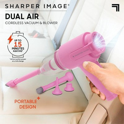 Sharper Image Dual Air Cordless Vacuum and Blower Pink