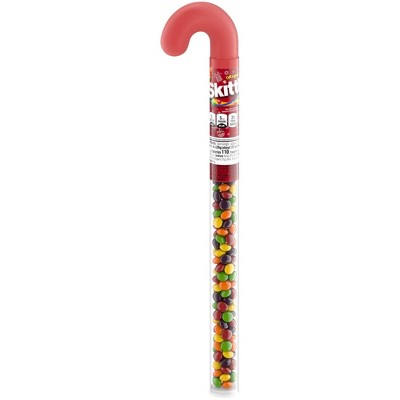 Skittles Chewy Candy Filled Christmas Candy Cane Tube - 2.6oz