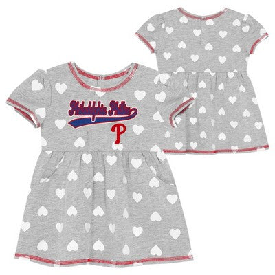 MLB Philadelphia Phillies Toddler Girls Gray Dress - 4T