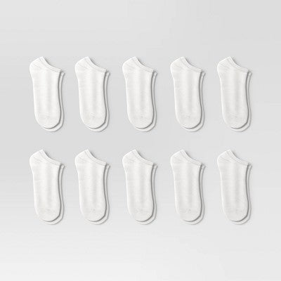 Women's 10pk Low Cut Socks - Dealworthy White 4-10