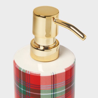 Ceramic Plaid Soap Dispenser - Threshold