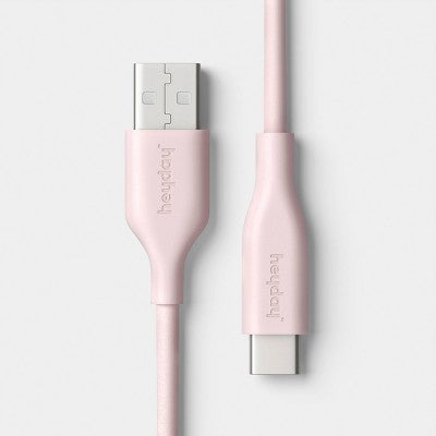 6ft USB-A to USB-C Silicone Cable - heyday Cosmetic Pink