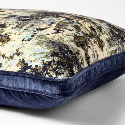 24"x24" Abstract Tree Printed Throw Pillow with Gusset Navy - Threshold designed with Studio McGee (LOCAL PICKUP ONLY)
