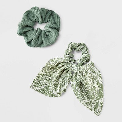 Crinkle Hair Twisters with Tails Set 2pc - Universal Thread Green