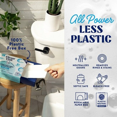 Clean Cult Toilet Bowl Cleaner Sheets - Sea Spray - 32ct: Ceramic Surface, Cleans, Eliminates Odors, Stains