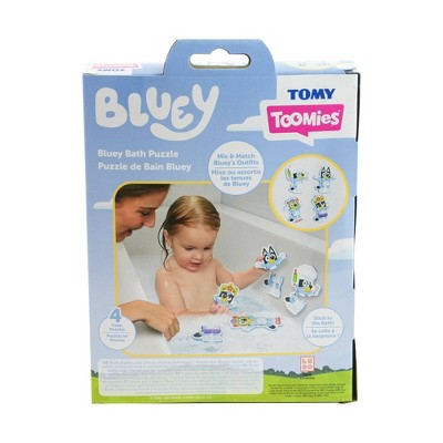 Bluey Tomy Toomies Bath Puzzle with Net Storage Bag - 8pc