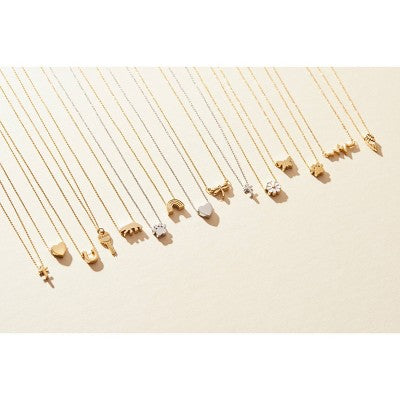 Tiny Tags 14K Gold Ion Plated Cross Chain Necklace - Gold