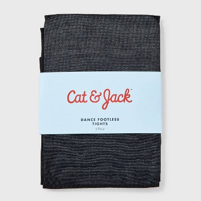 Girls' Dance Footless Tights - Cat & Jack Dark Black M