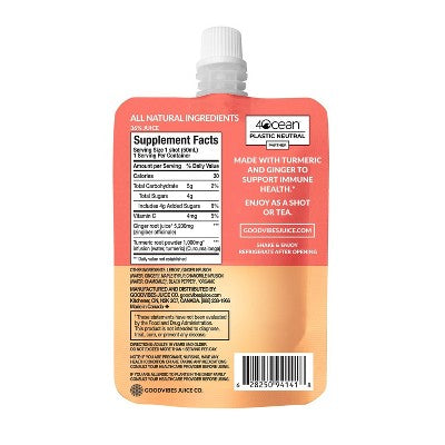 goodvibes juice co. Turmeric Daily Drinks - 10.2 fl oz/6pk: Vegan, Cold Pressed, Non-Caffeinated