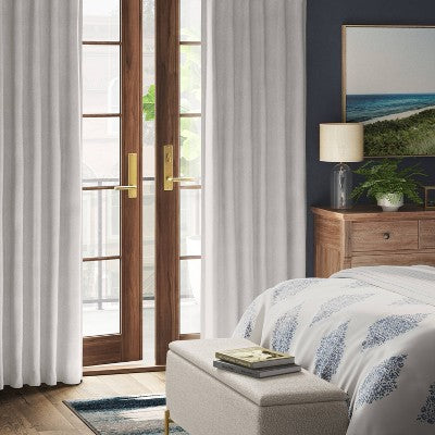 50"x63" Blackout Ashville Window Curtain Panel Gray - Threshold: Recycled Polyester, Solid, OEKO-TEX Certified