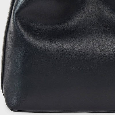 Mini Slouchy Handbag - A New Day Black: Magnetic Closure, Metal Handle, Shell, Structured Design