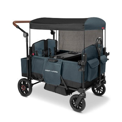 Radio Flyer Pathfinder+ Quad 4 Seat Stroller Wagon - Steel Gray: All-Terrain Tires, Adjustable Harness, EVA Wheels, Foot Operated Brake (LOCAL PICKUP ONLY)
