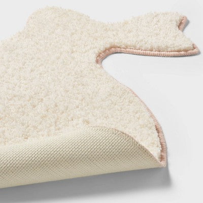 20"x24" Easter Bunny Shaped Non Slip Bath Rug White - Threshold